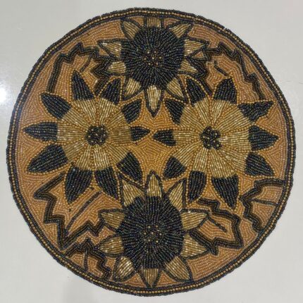 ROYAL SUNFLOWER HAND-BEADED LUXURY TABLE MAT