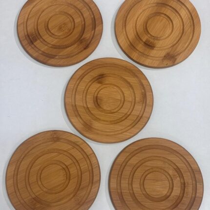 Premium Round Bamboo Table Mat with Concentric Groove Design