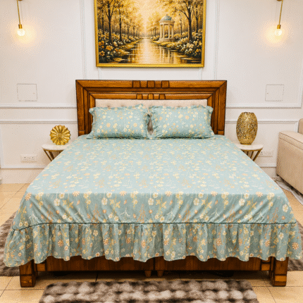 Elegant Floral Frill Bedsheet 😍 Soft Pastel Luxury for Your Bedroom