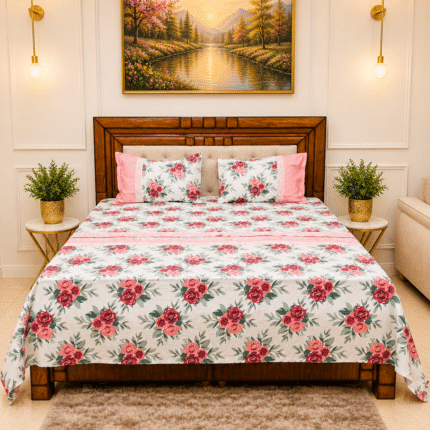 PREMIUM FLORAL BEDSHEET SET WITH 2 PILLOW COVERS