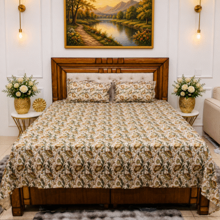 PREMIUM BOTANICAL BEDSHEET SET WITH 2 PILLOW COVERS