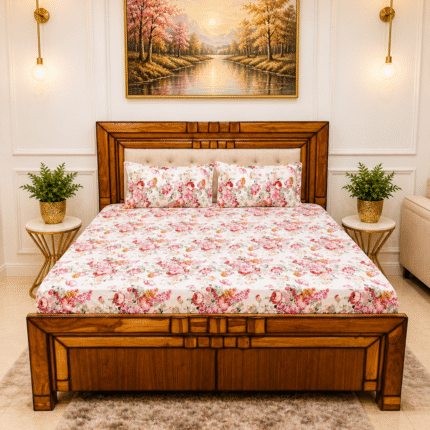 PREMIUM FITTED BEDSHEET SET WITH 2 PILLOW COVERS