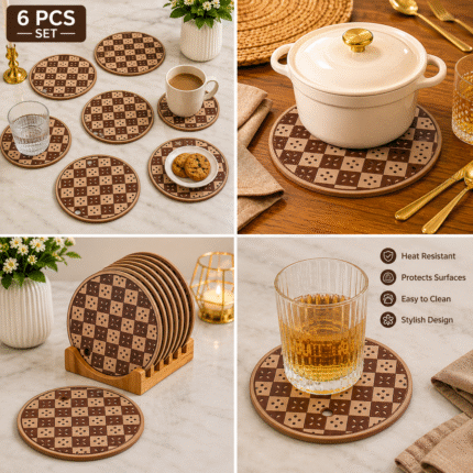Classic Checkered Heat Resistant Trivet Set