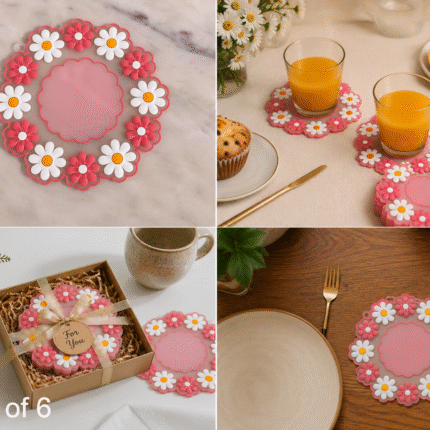 Blush Daisy Heat Resistant Trivet Set