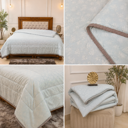 Premium Quilted Comforter with Delicate Floral Elegance