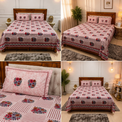 Elevate Your Space with Our Signature Floral Digital Print Bedsheet