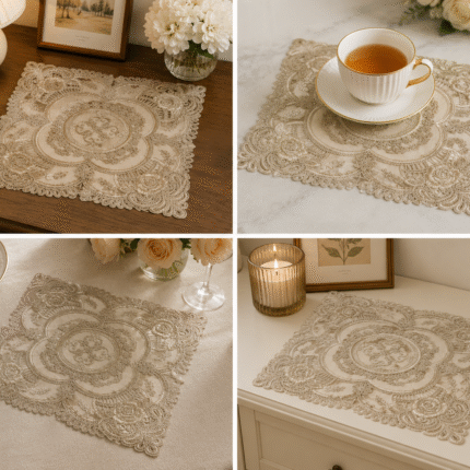 Luxury Embroidered Lace Table Mat – Timeless Elegance for Every Corner