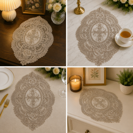 Vintage Lace Embroidered Center Table Mat – Royal Heritage Collection