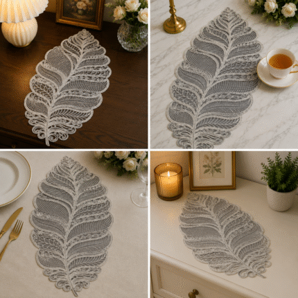 Luxury Leaf Lace Table Runner – Nature Inspired Elegance