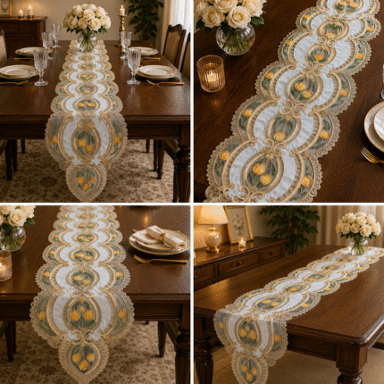 Luxury Embroidered Table Runner – Inspired by Timeless Elegance